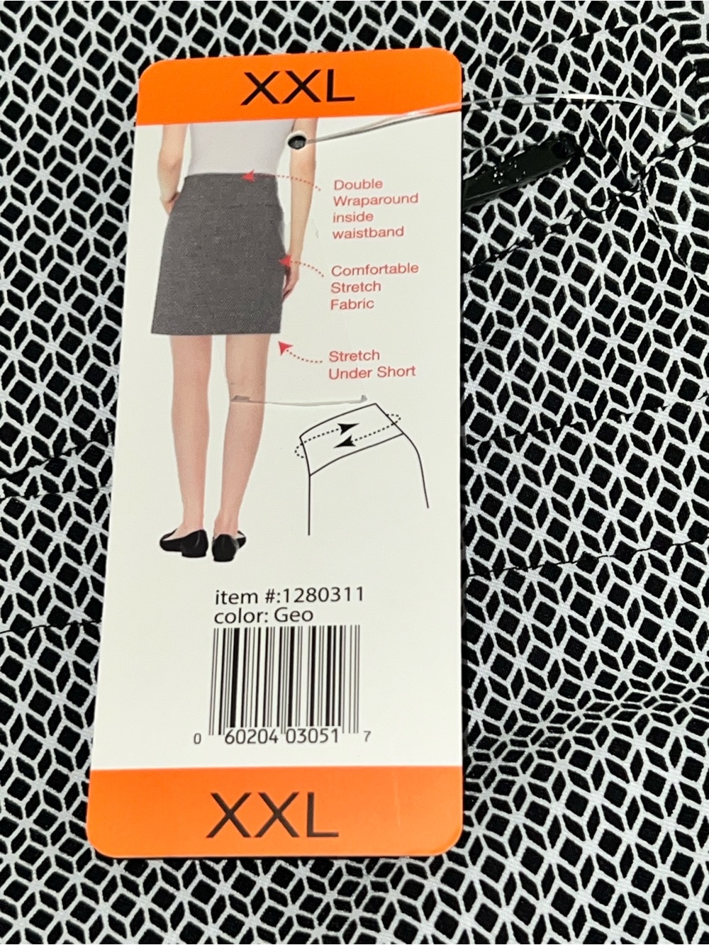 Geo Print Mini Skort - Black & White